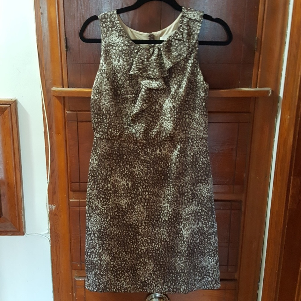 Ann Taylor Loft brown and tan patterned dress