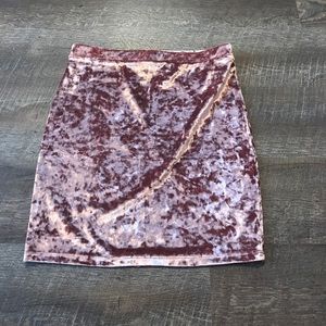 crushed velvet mini skirt