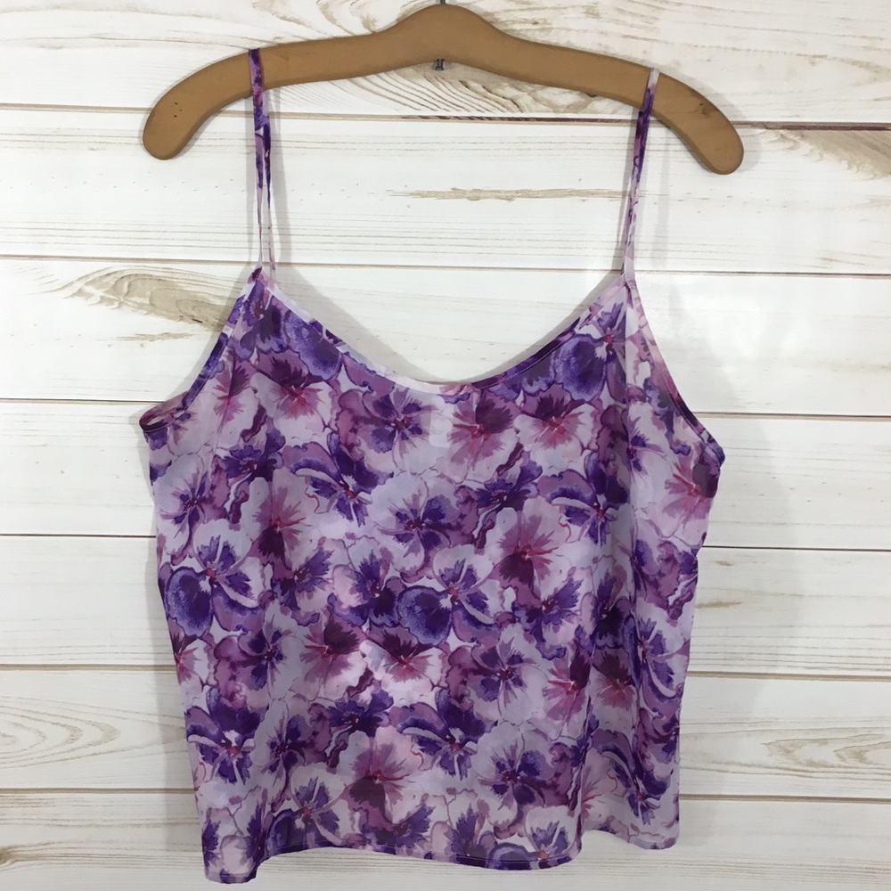 Chiffon American Apparel Sheer Purple Pansy Tank M