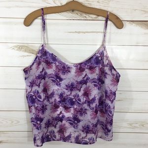 Chiffon American Apparel Sheer Purple Pansy Tank M