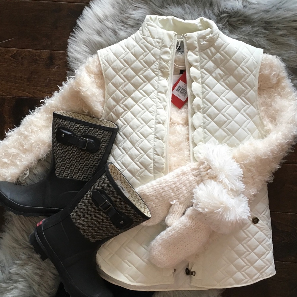 NWT Quilted Cream Vest