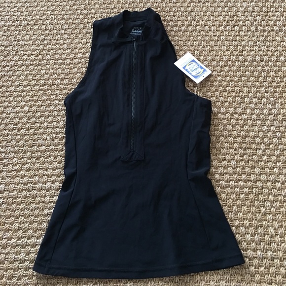 J Crew Sleeveless Zip Front Rash Guard Med NWT - Picture 2 of 4