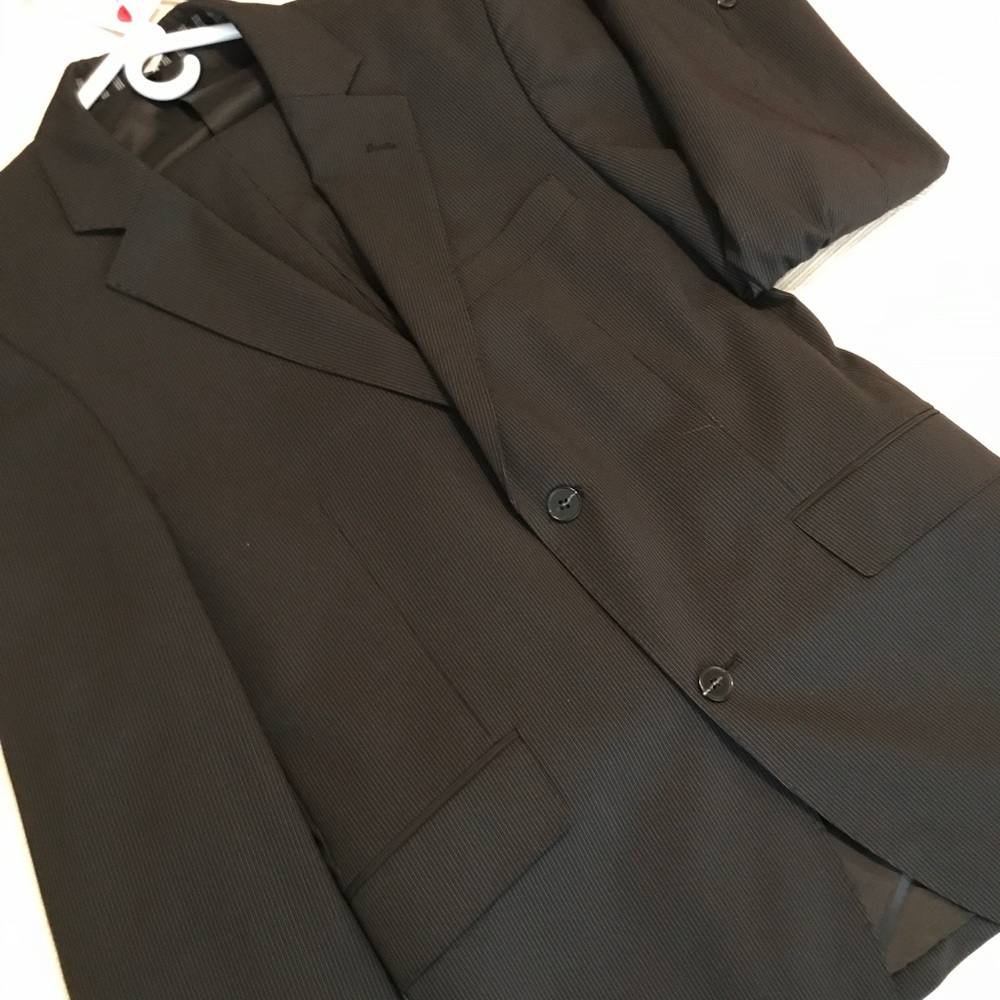 Charcoal white stripe Le Chateau men's suit
