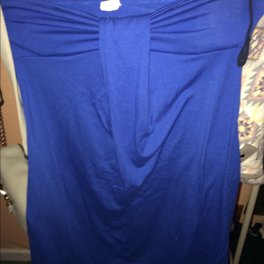 Blue halter dress