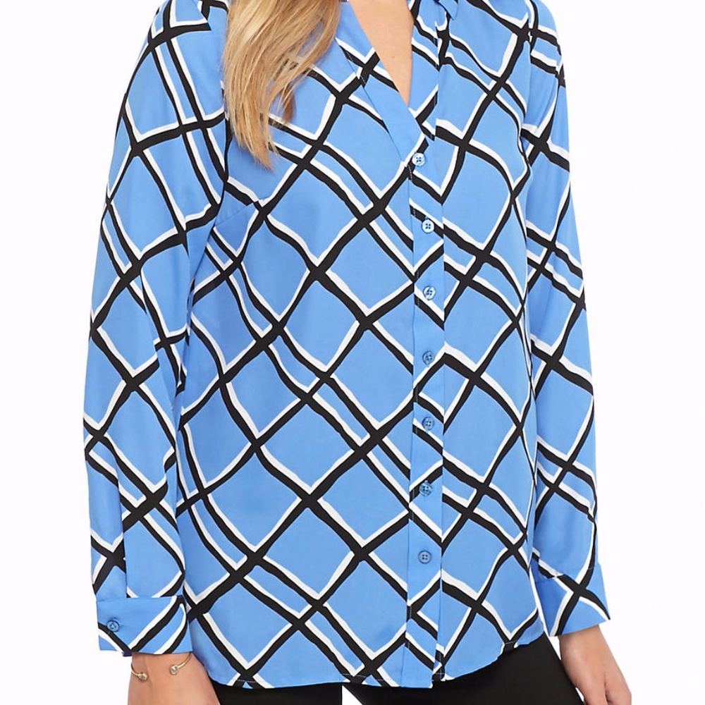 Plus-Size Collared Button-up Tunic w/ Back Pleats!