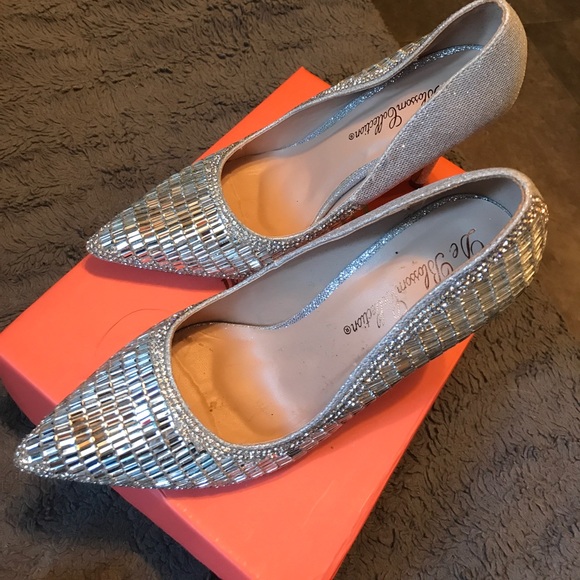 Bridal Silver Bling Cinderella Heels BRANDNEW - Picture 4 of 8