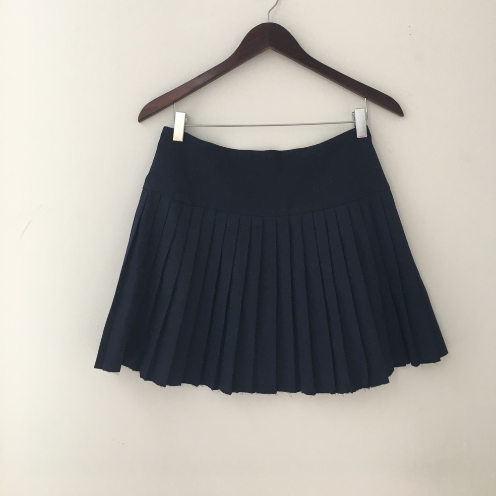 Aqua pleated mini skirt