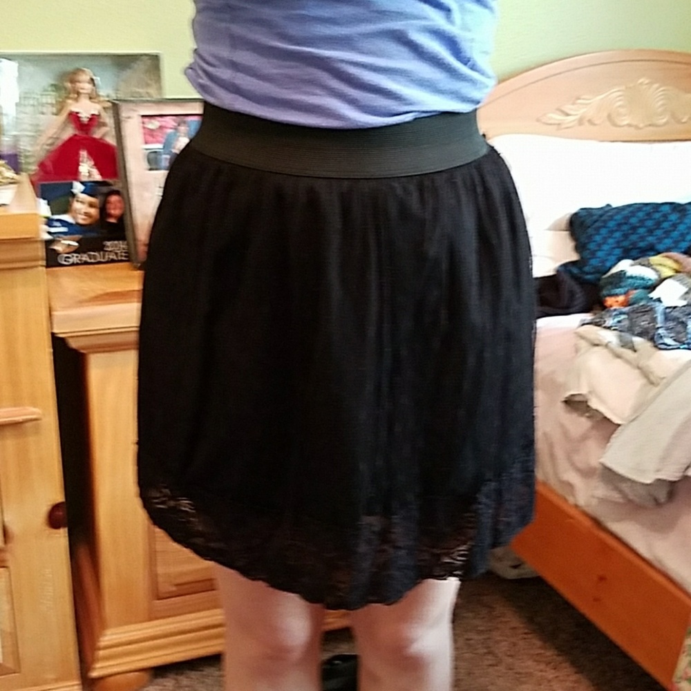 SOLD Black lace skirt