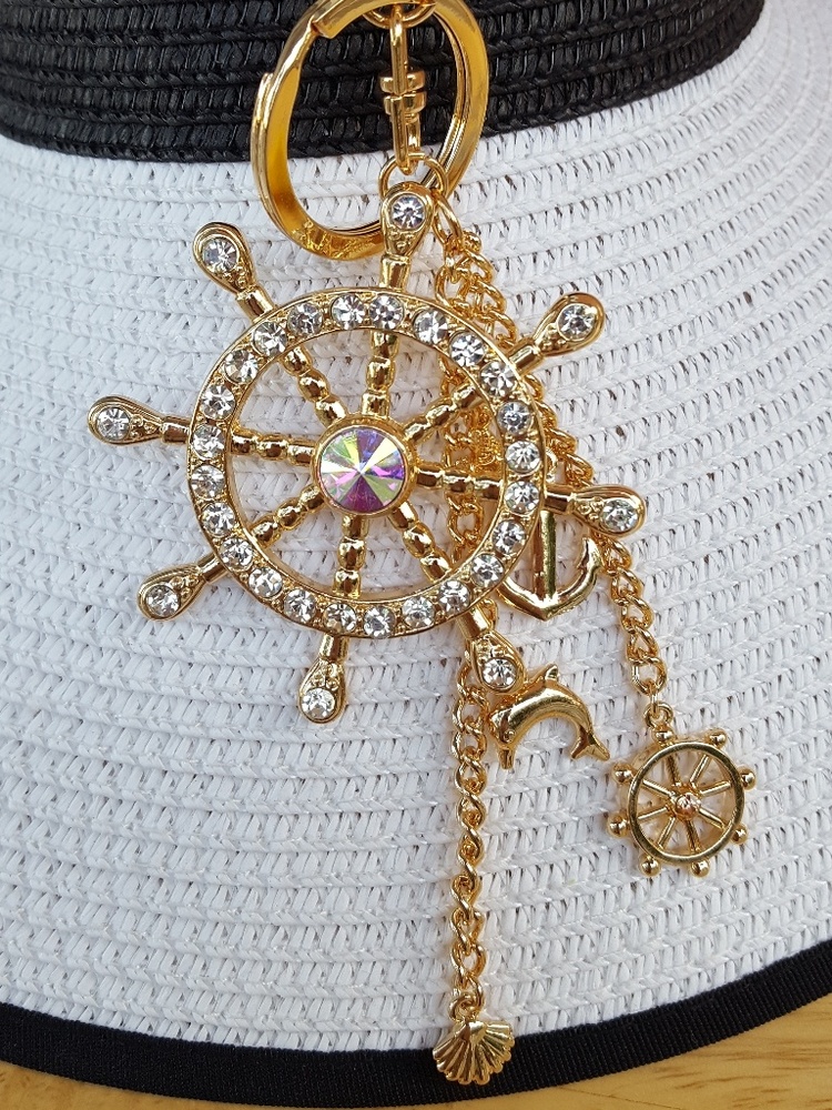 Boat Steering Wheel Keychain