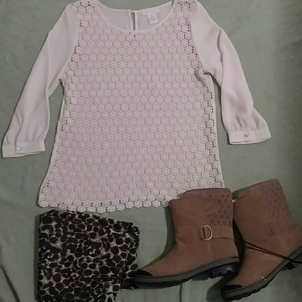 Pale pink lace top