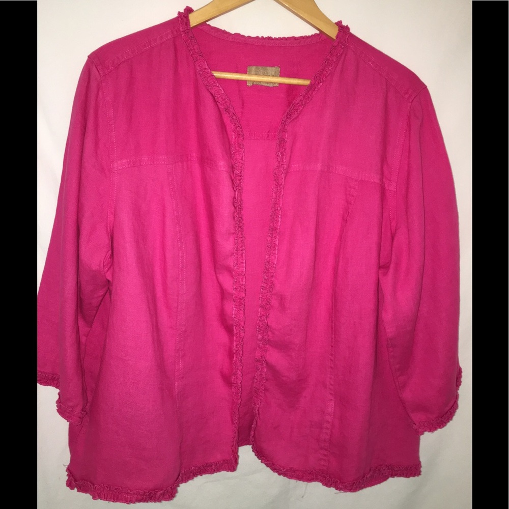 👑 Fuchsia Linen, Very Stylish Cardigan 👑