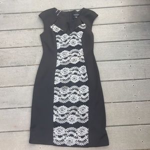 Black and white lace dress