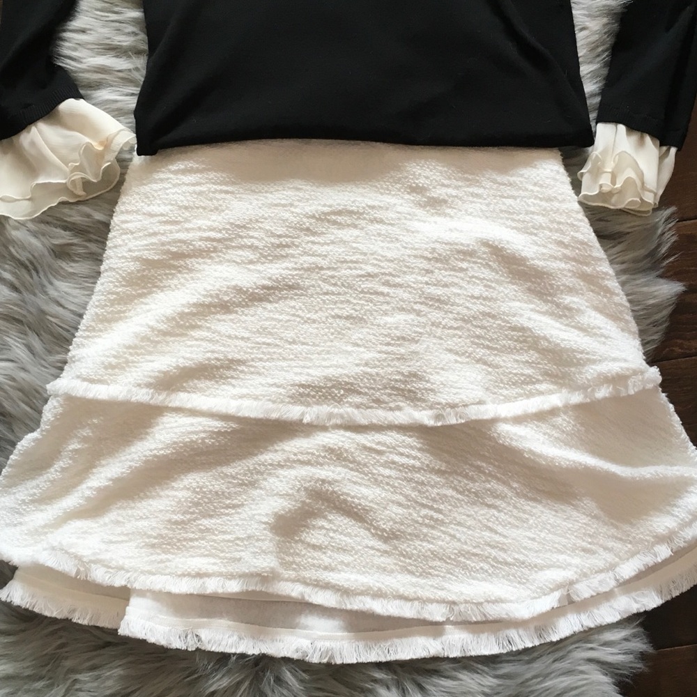 NWT Winter-white, tiered skirt