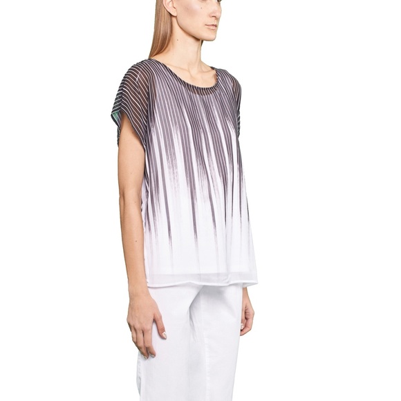 HIGH-LOW METALLIC PRINT BLOUSE - Picture 4 of 4