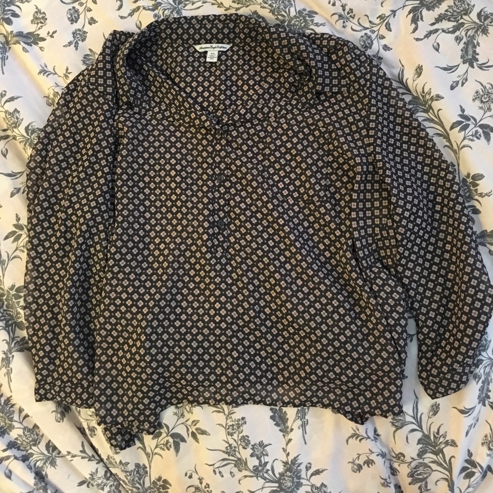 Button Down Chiffon patterned shirt