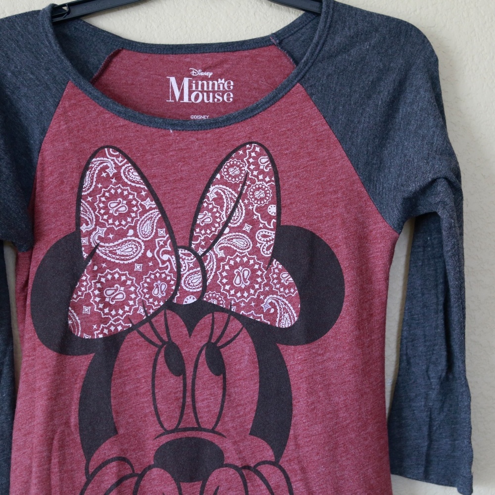 Minnie Mouse Maroon Long Sleeve