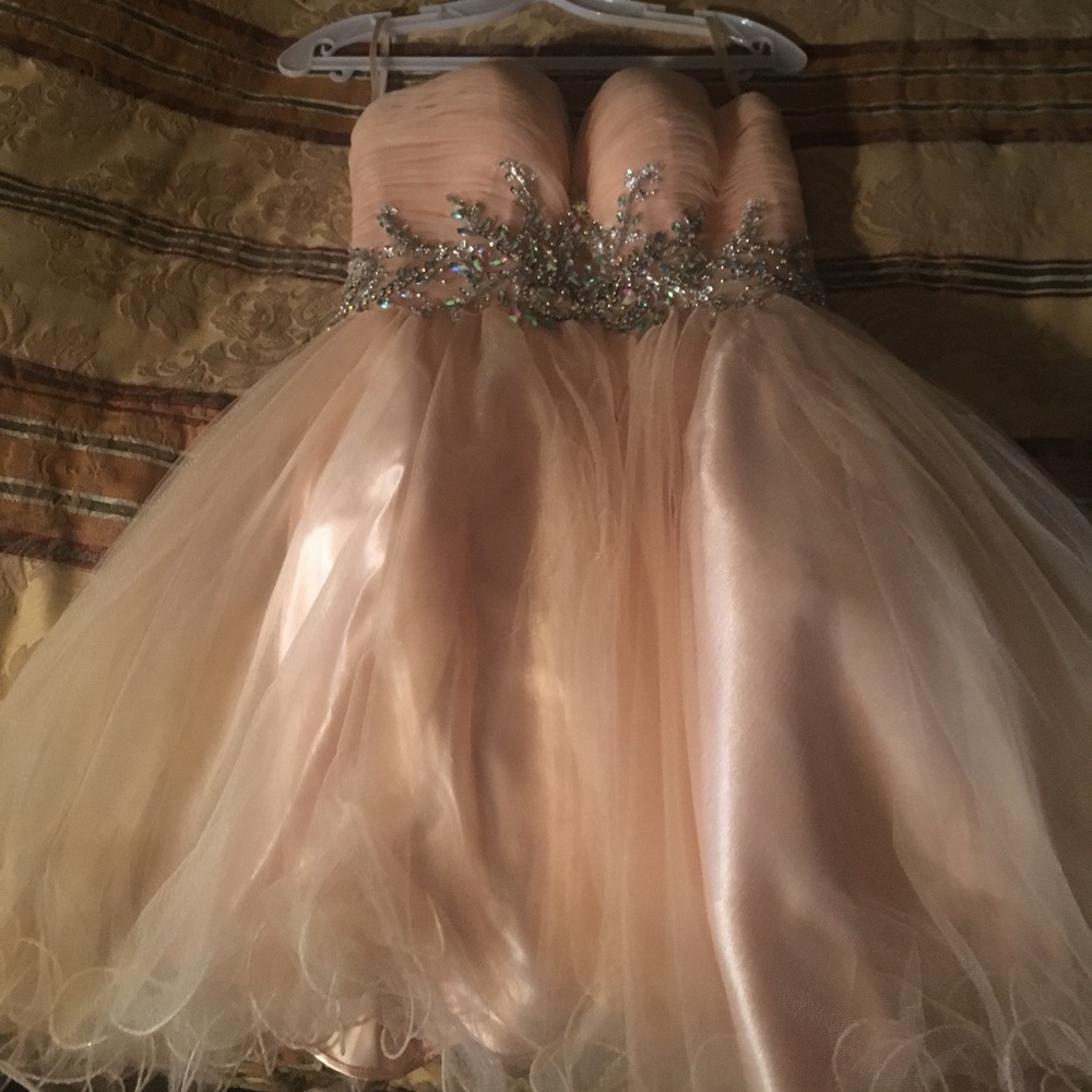 Blush/cream short party dress