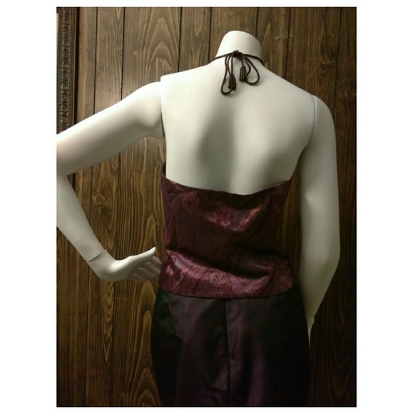 Ann Taylor Wine/purple 2pc halter skirt set - Picture 2 of 8
