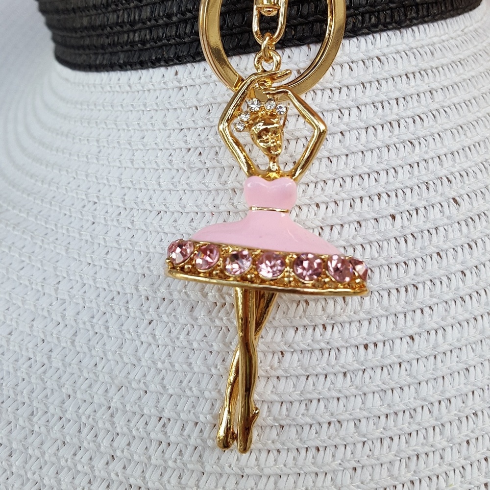 Ballerina Rhinestone Keychain