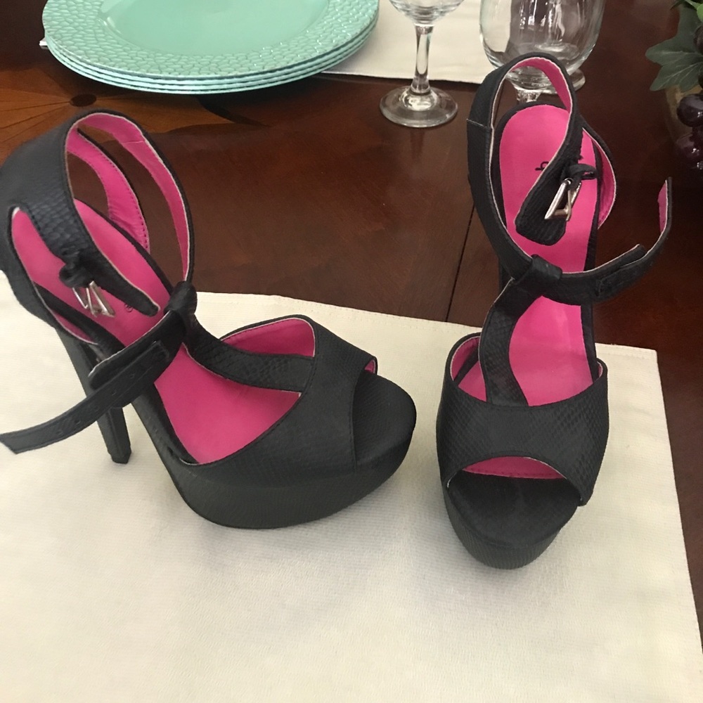 Black, platform heels.