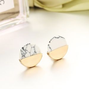 Marble gold tone earrings in Black or white NWOT