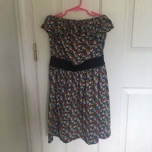 Strapless, floral dress