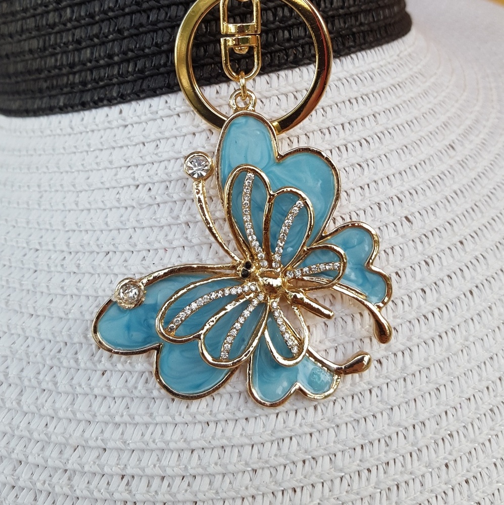 Butterfly Rhinestone Keychain - Picture 2 of 4