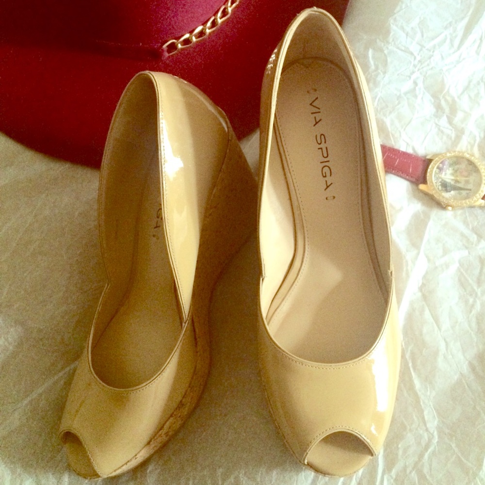 Via Spiga nude wedges - Size 8