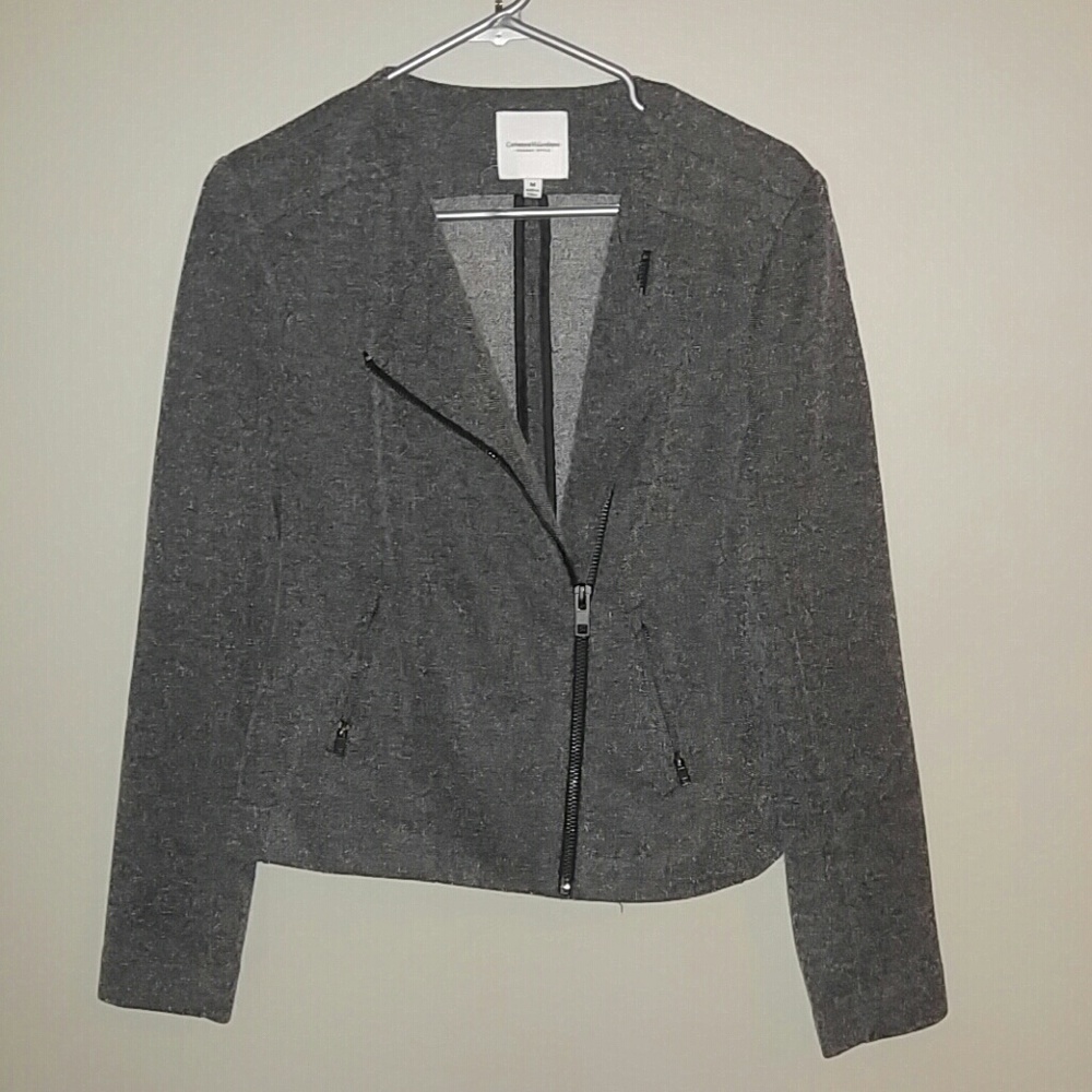 Catherine Malandrino Moto Jacket Gray Zip Medium