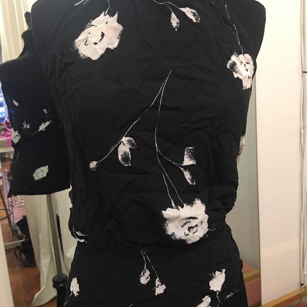 Black and white 3 tie halter