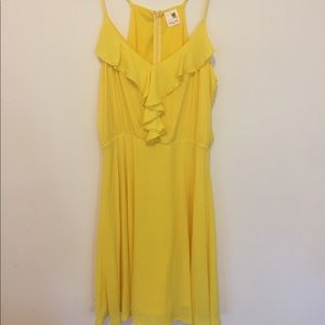 Yellow Ruffle & Racerback Dress