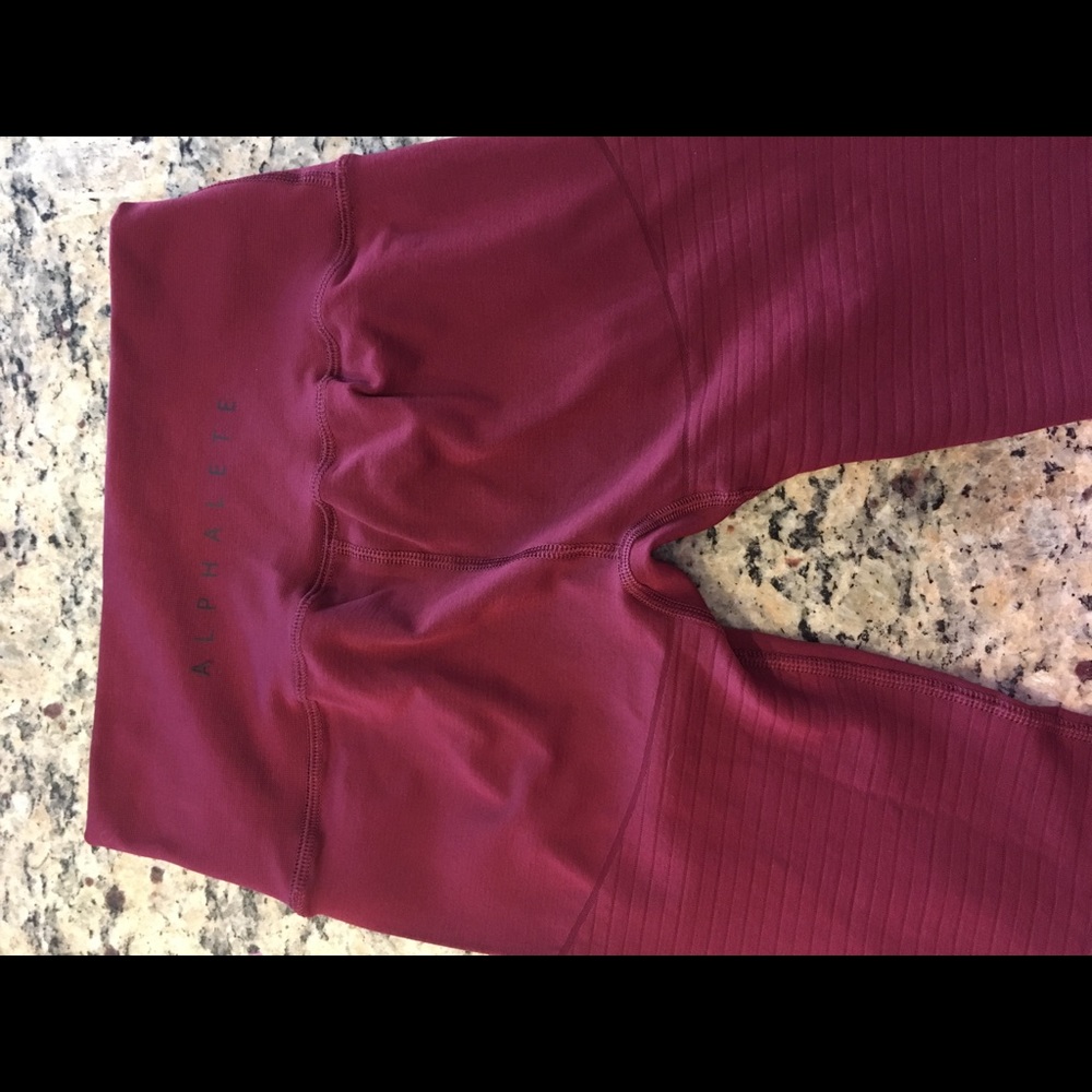NEW Alphalete Revival Leggings- burgundy