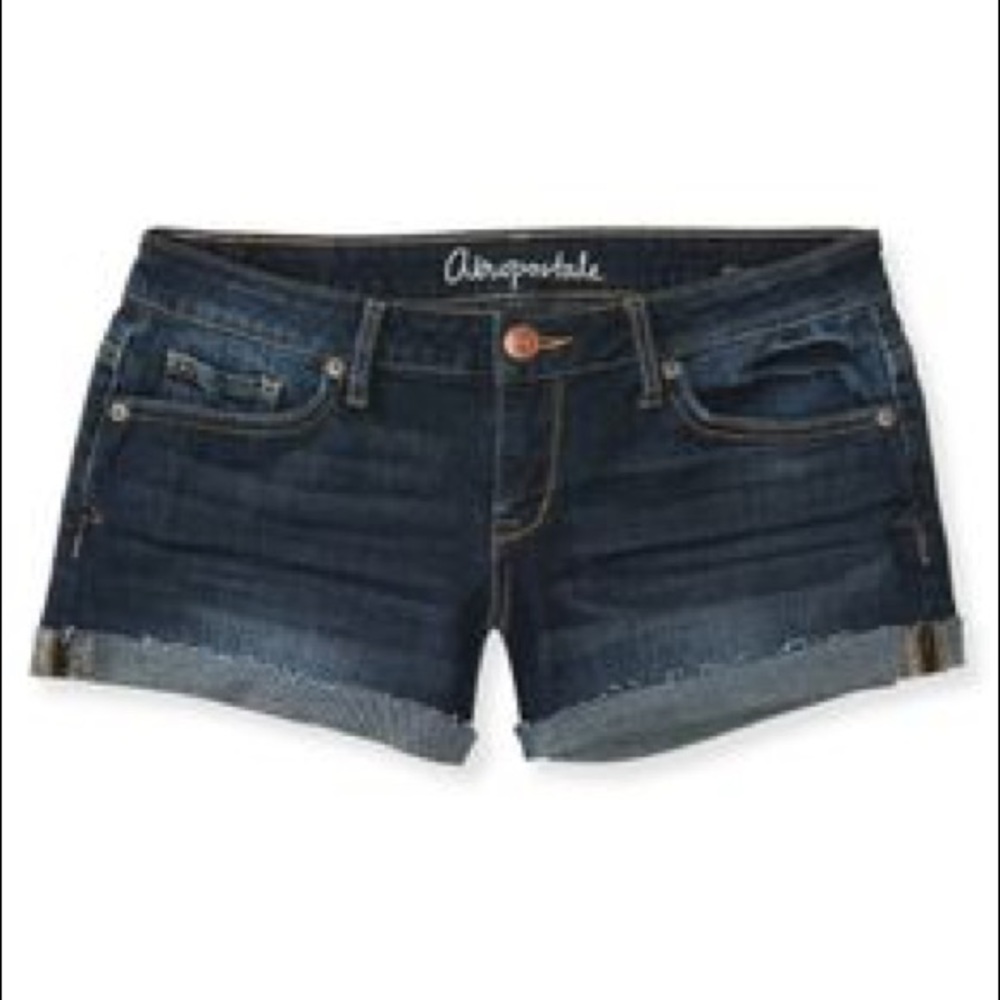 Aeropostale dark blue jean cuffed shorts 00