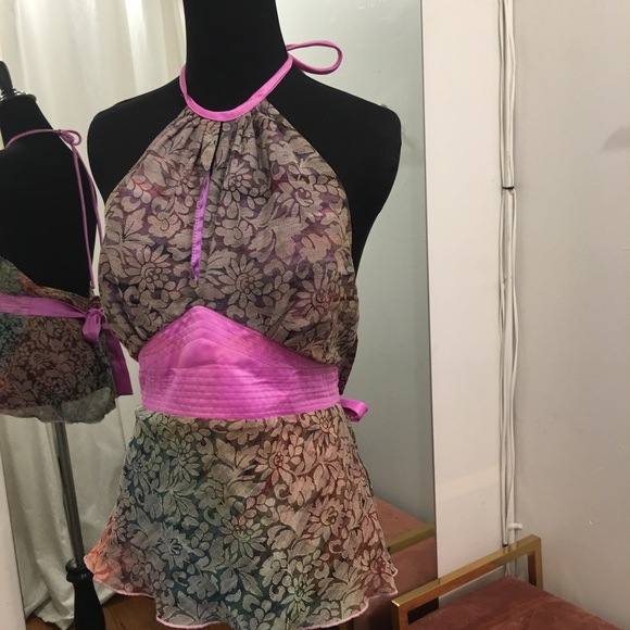 Pink and gray halter top - Picture 2 of 3