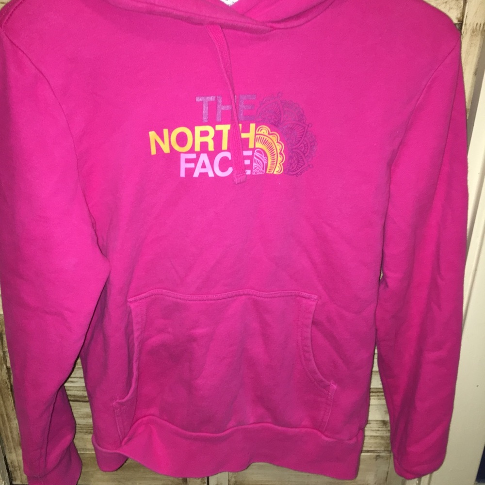 The north face hot pink hoodie size small
