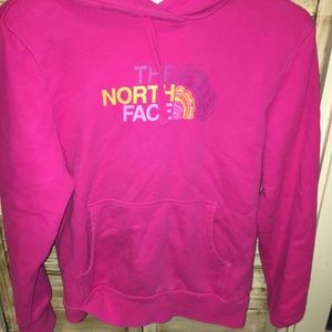 The north face hot pink hoodie size small