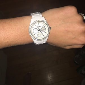 White Fossil Watch