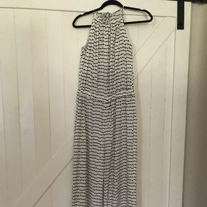 Black and white jumpsuit.