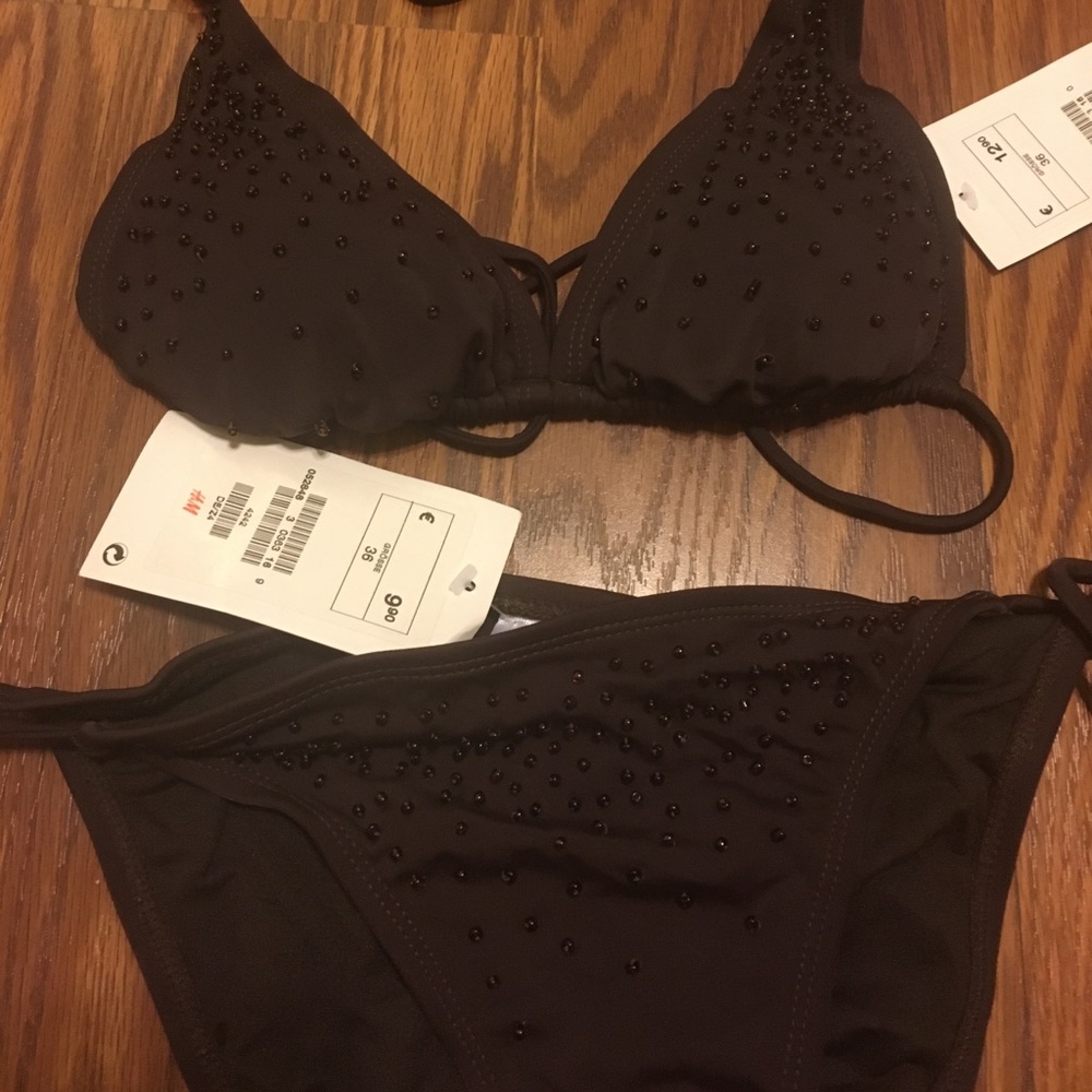 New with tags brown beaded bikini