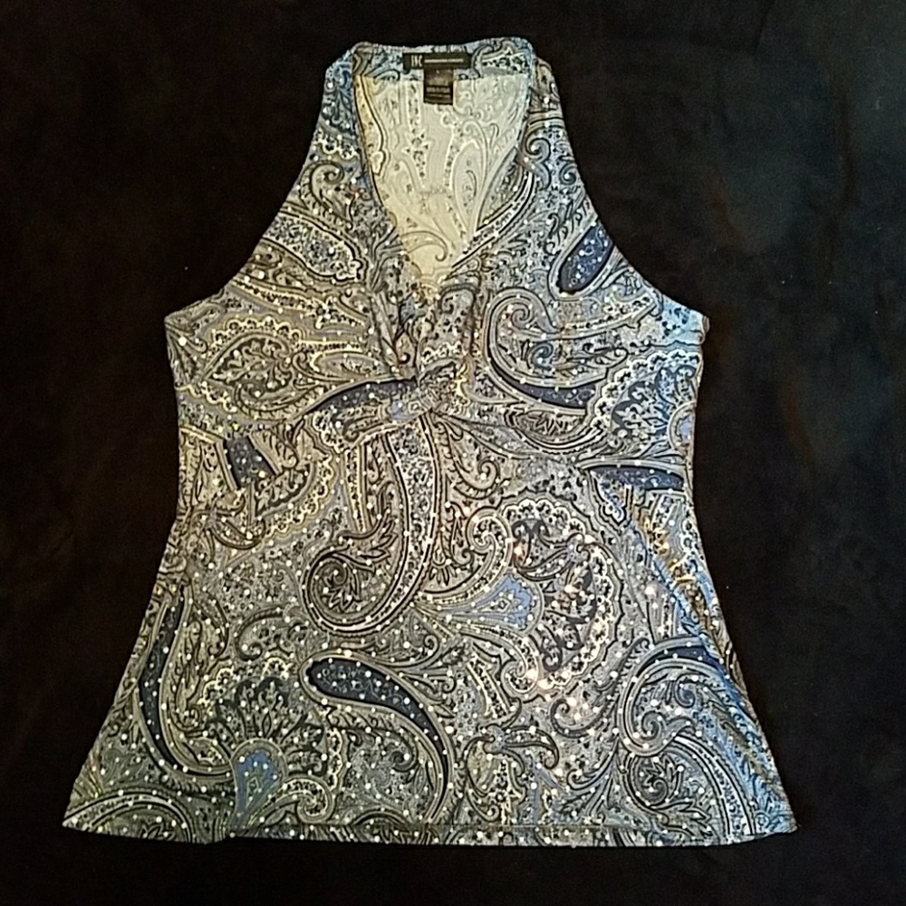 SOLD Blue sparkly sleeveless blouse