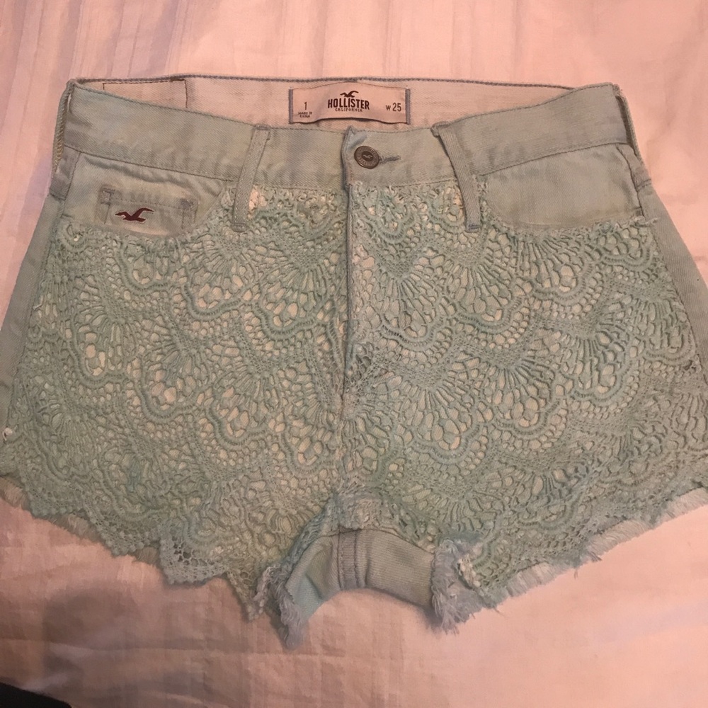 NWOT Hollister Teal Lace Summer Shorts