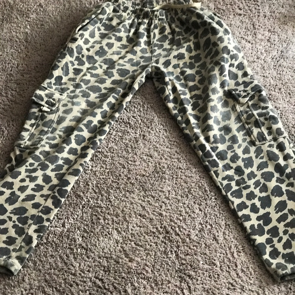Cheetah cargo sweatpants