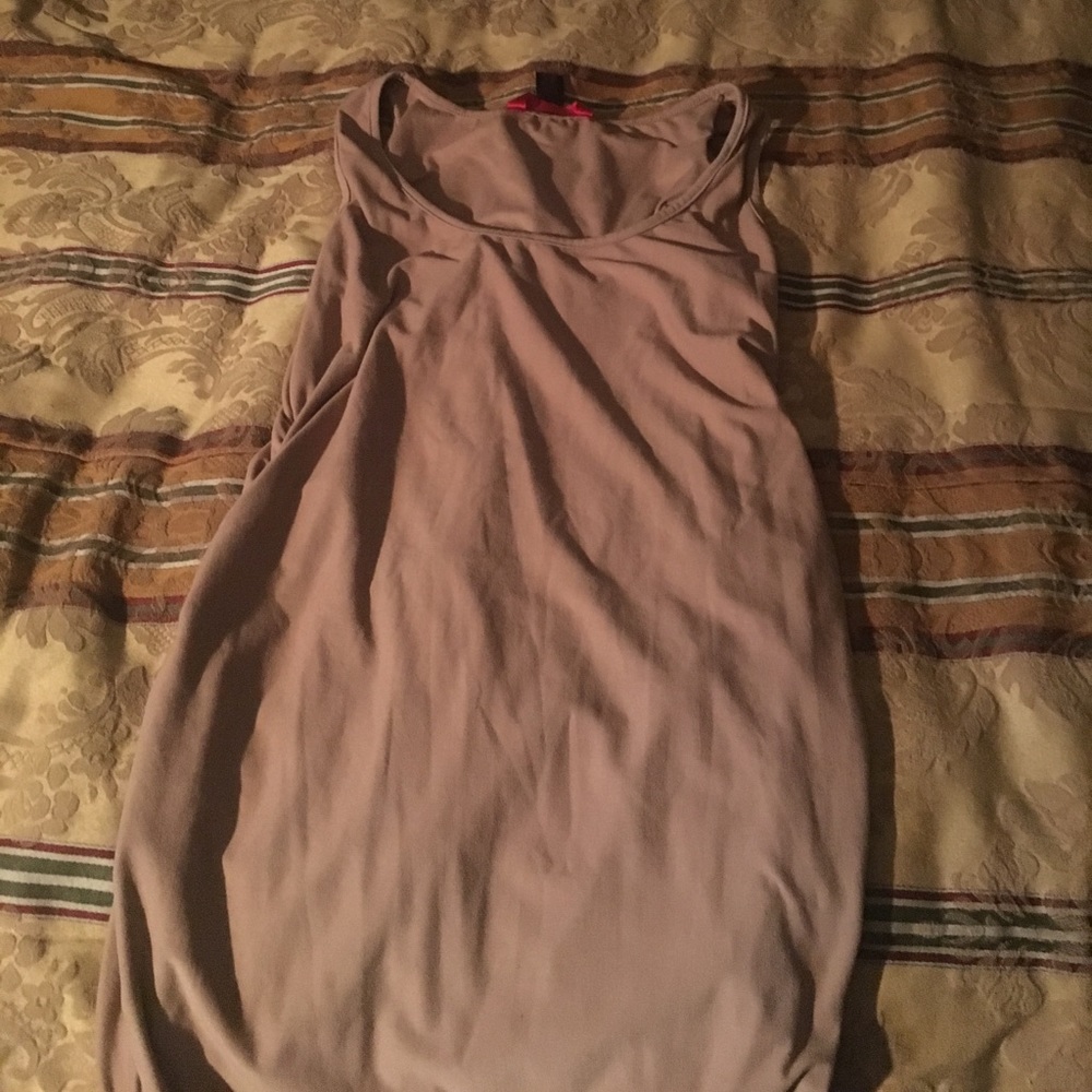 Kim K style nude stretchy bodycon dress