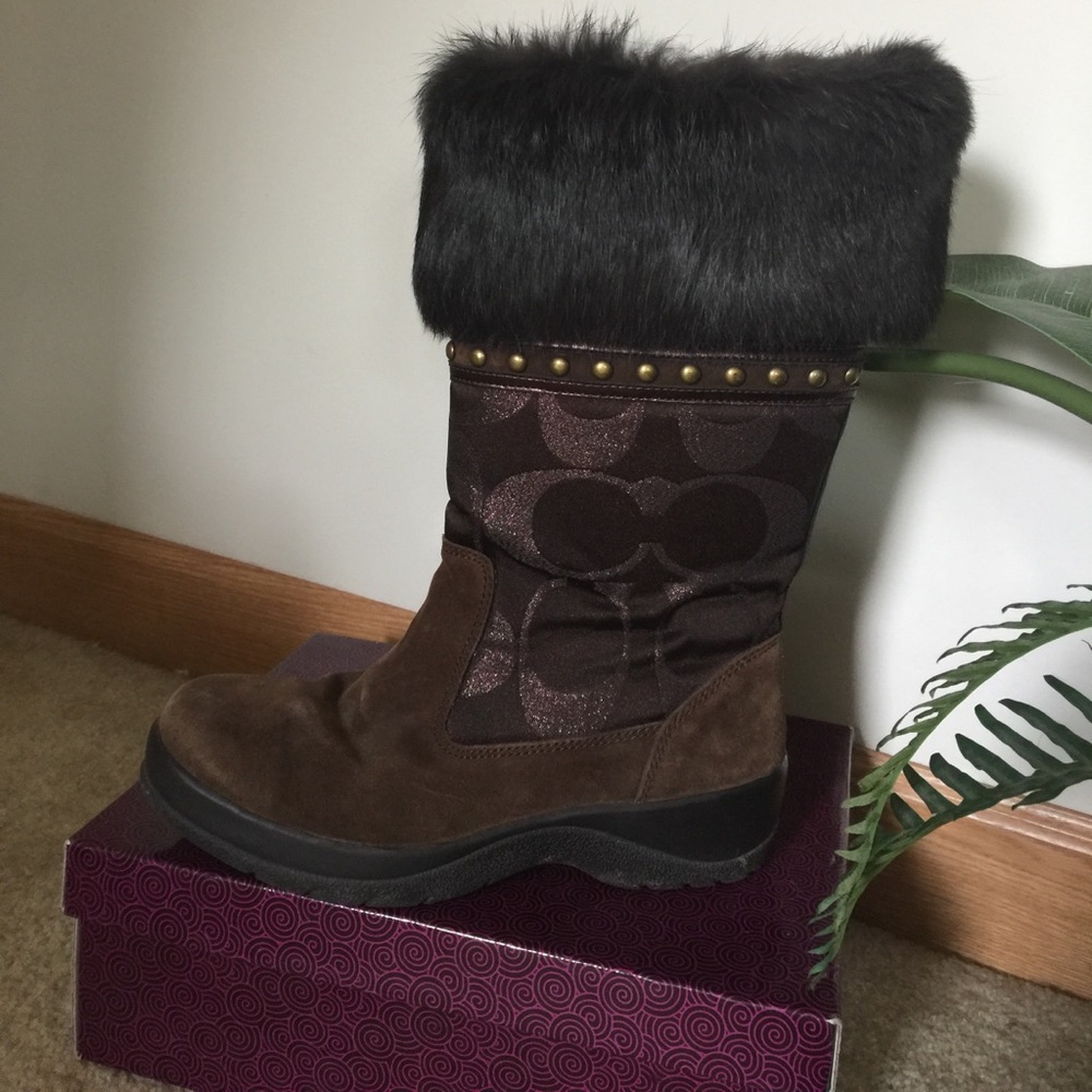 SOLD - COACH:  Rare Coach winter fur boots!