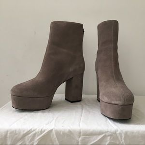 Top Shop grey suede platform boots