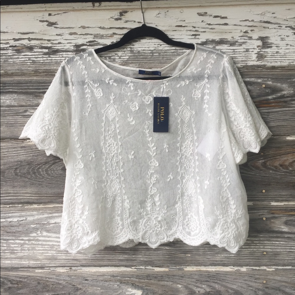 NWT! Polo Ralph Lauren lace top. Size Small