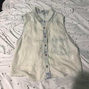 soft faded sleeveless vest