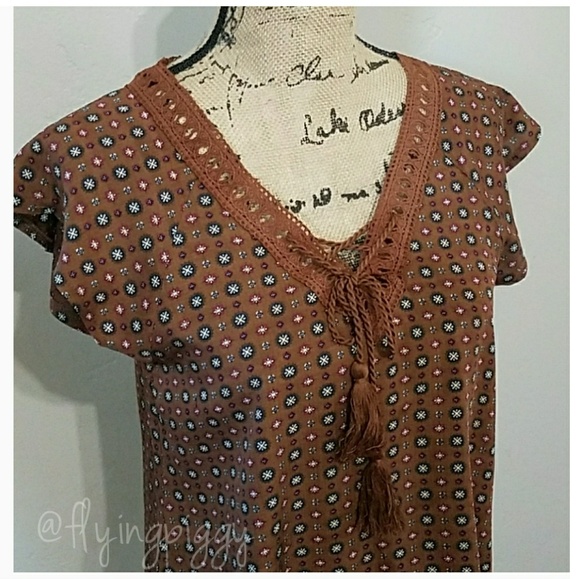 Boho Top With Crochet Lace Detail. - Picture 2 of 8