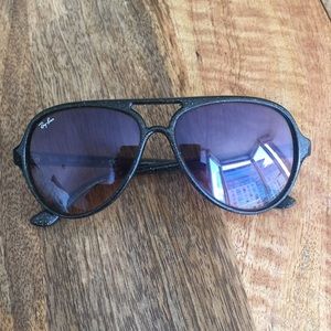 Ray-Ban aviator sunglasses- black sparkly
