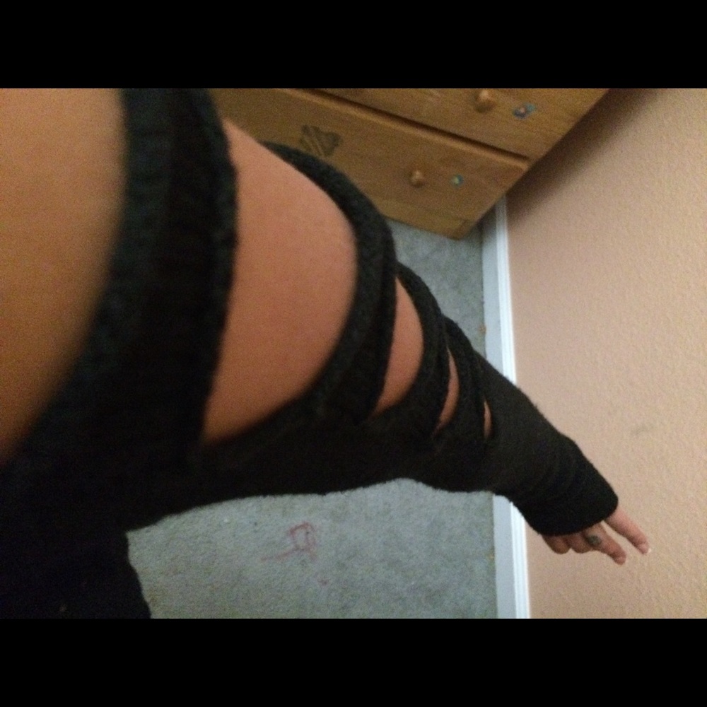 Black ripped sweater